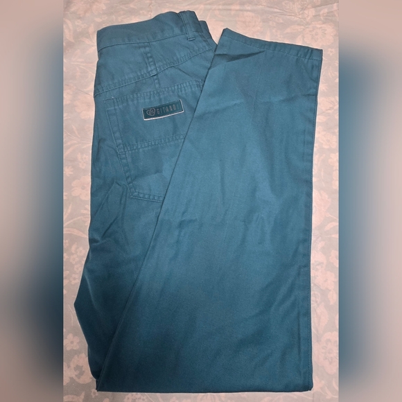 Vintage 90s Gitano Women's Teal Trousers Pleated Front Heart Detail Button Mom - Picture 9 of 9